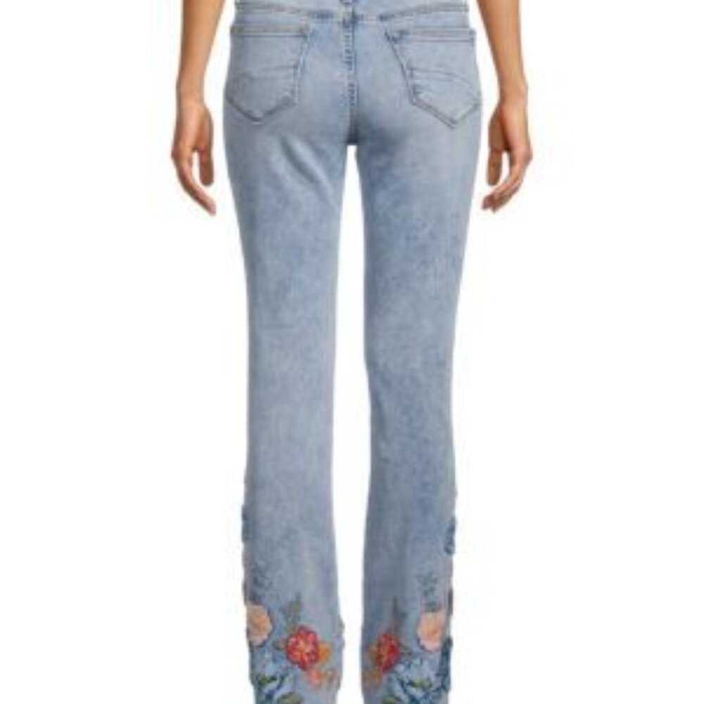 NWT: DRIFTWOOD Kelly Floral-Embroidered Bootcut Jeans - Picture 2 of 7